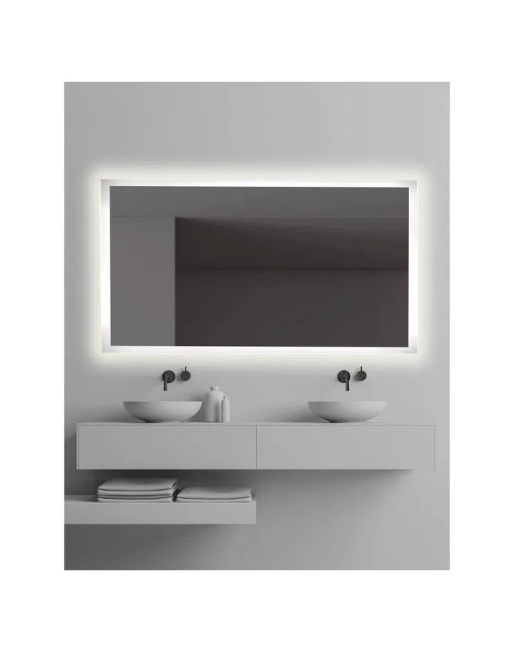 MIROIR RECTANGULAIRE LED ET PÉRIMÈTRE SABLÉ BATH STAGE