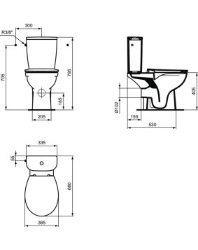 PACK WC AU SOL ULYSSE SANS BRIDE -PORCHER