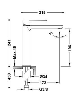 MITIGEUR LAVABO LOFT TRES GRIFERIA