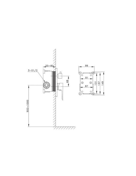 DOUCHE ENCASTRÉ THERMOSTATIQUE  ROUND GME