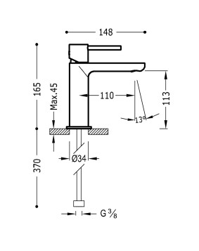 MITIGEUR LAVABO CHROMÉ MAX TRES GRIFERIA