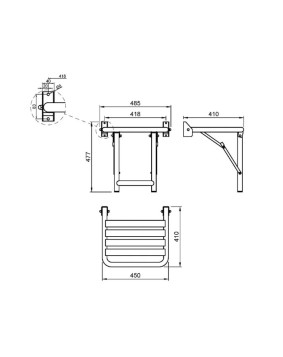 SIÈGE DE DOUCHE MURAL PLIABLE NOFER