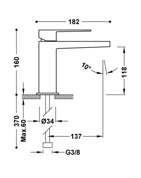 MTIGEUR LAVABO SLIM TRES GRIFERIA