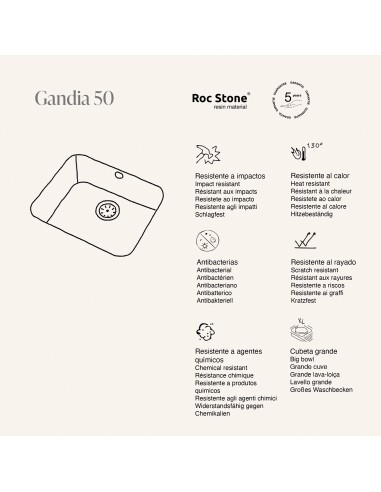 EVIER DE CUISINE GANDIA 50 POALGI