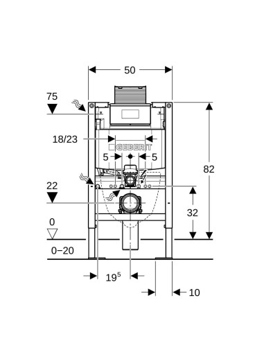 BÂTI SUPPORT DUOFIX DIM 82CM GEBERIT