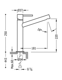 MITIGEUR HAUT DE LAVABO MAX TRES GRIFERIA 2