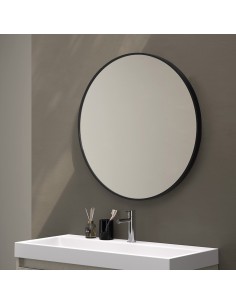 MIROIR ROND SIMPLE AVEC CADRE ACIER NOIR  - DUPLACH GROUP 2