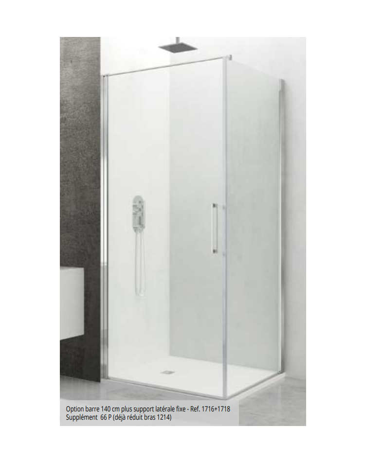 PAROI DE  DOUCHE  OPEN COMBI  A LATÉRALE FIXE - GME